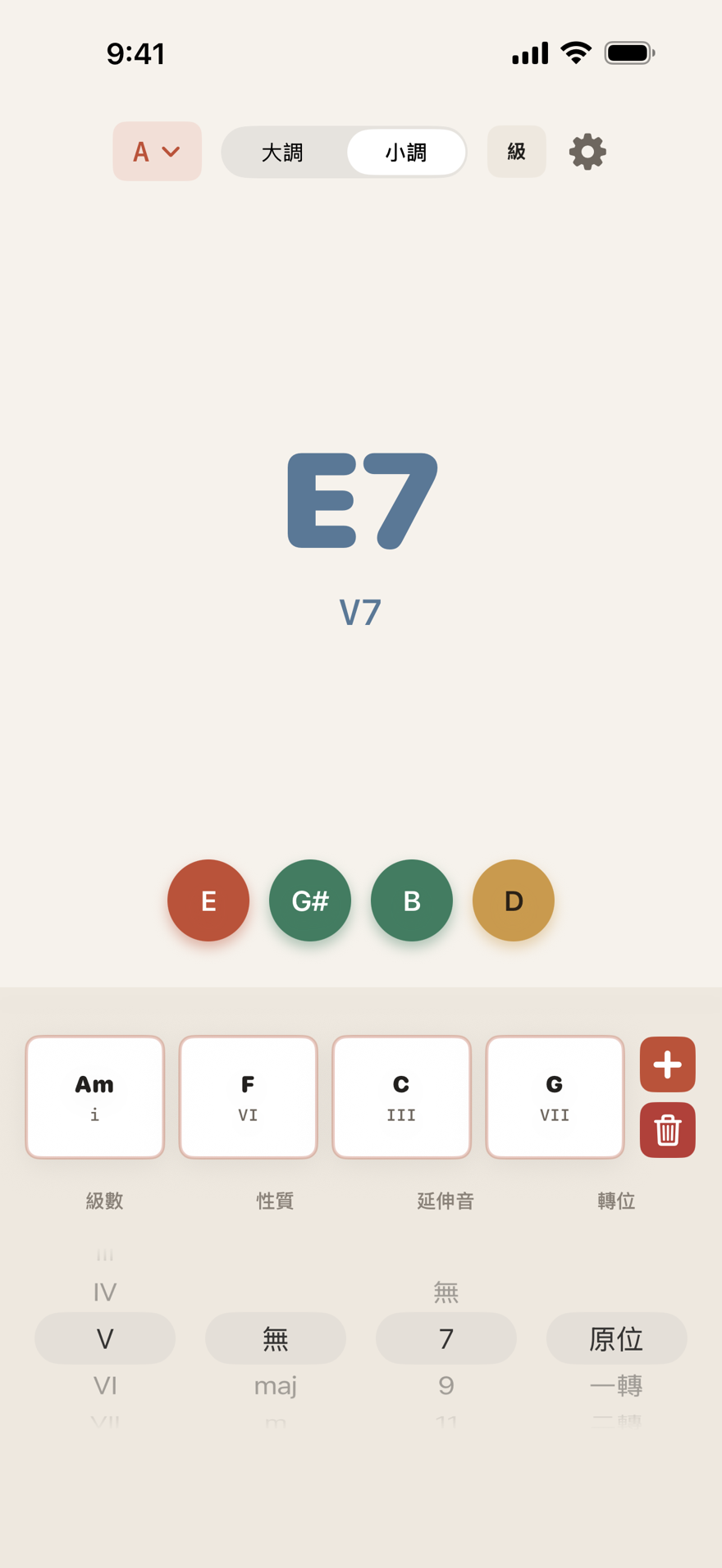 A 小調中的 E7